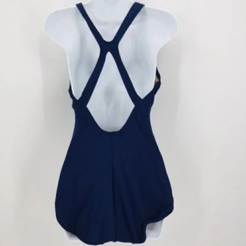 Speedo vintage one piece swimsuit blue 16 BoxC